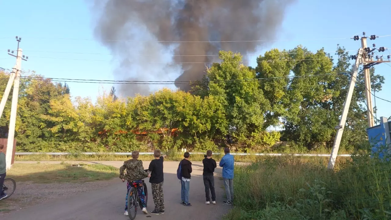 Пожар в поселке Кушкуль