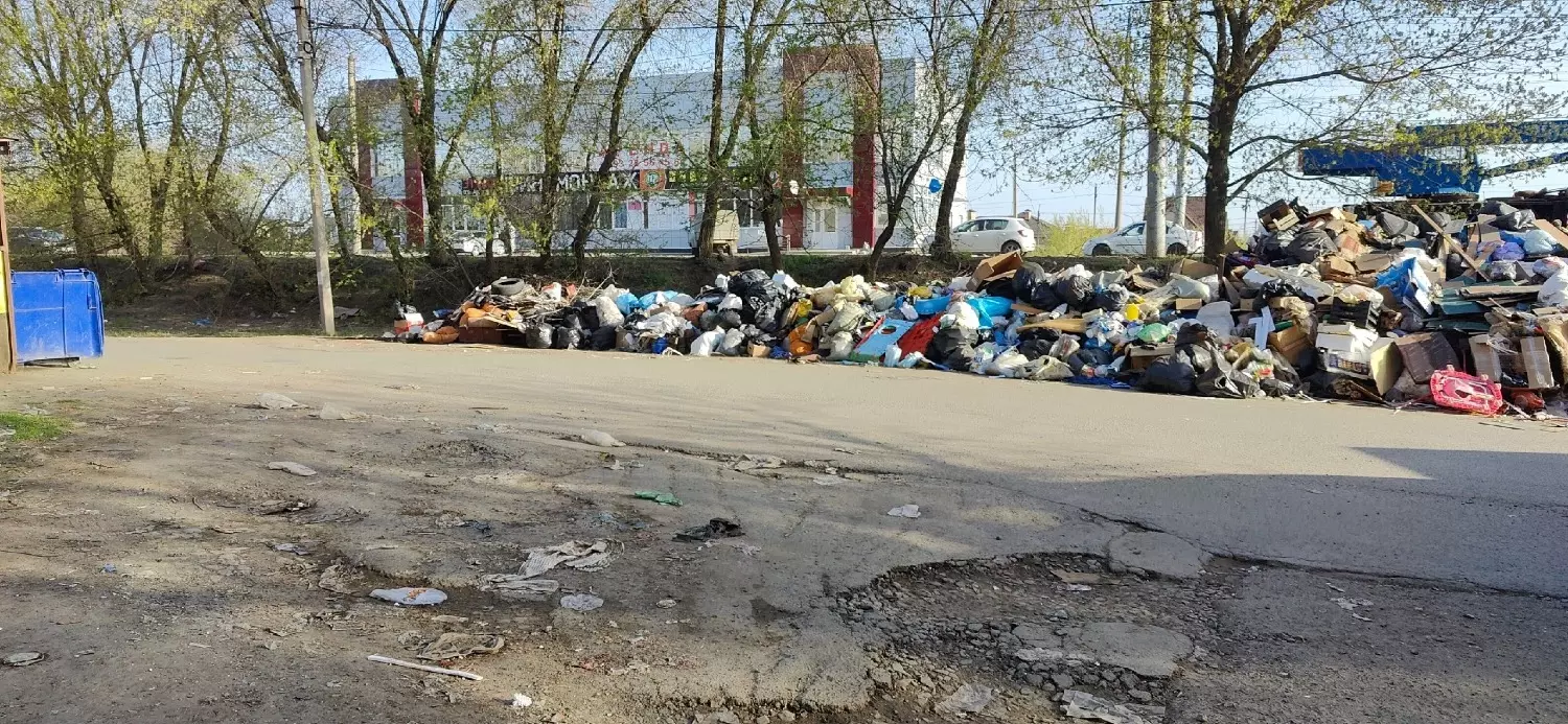 В Южном микрорайоне Оренбурга жители жалуются на огромную свалку мусора