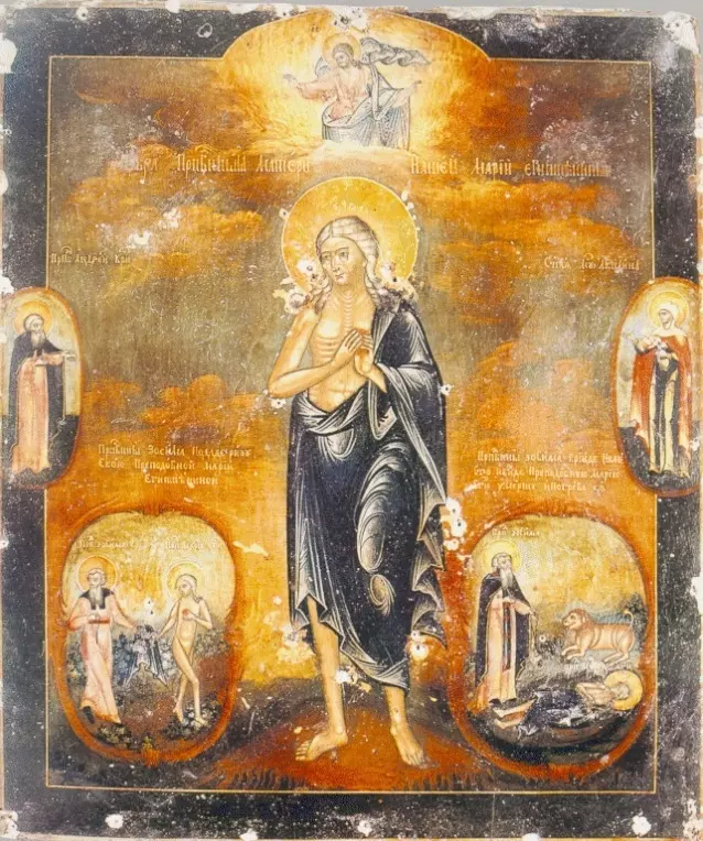 Святая Мария Египетская со сценами жития