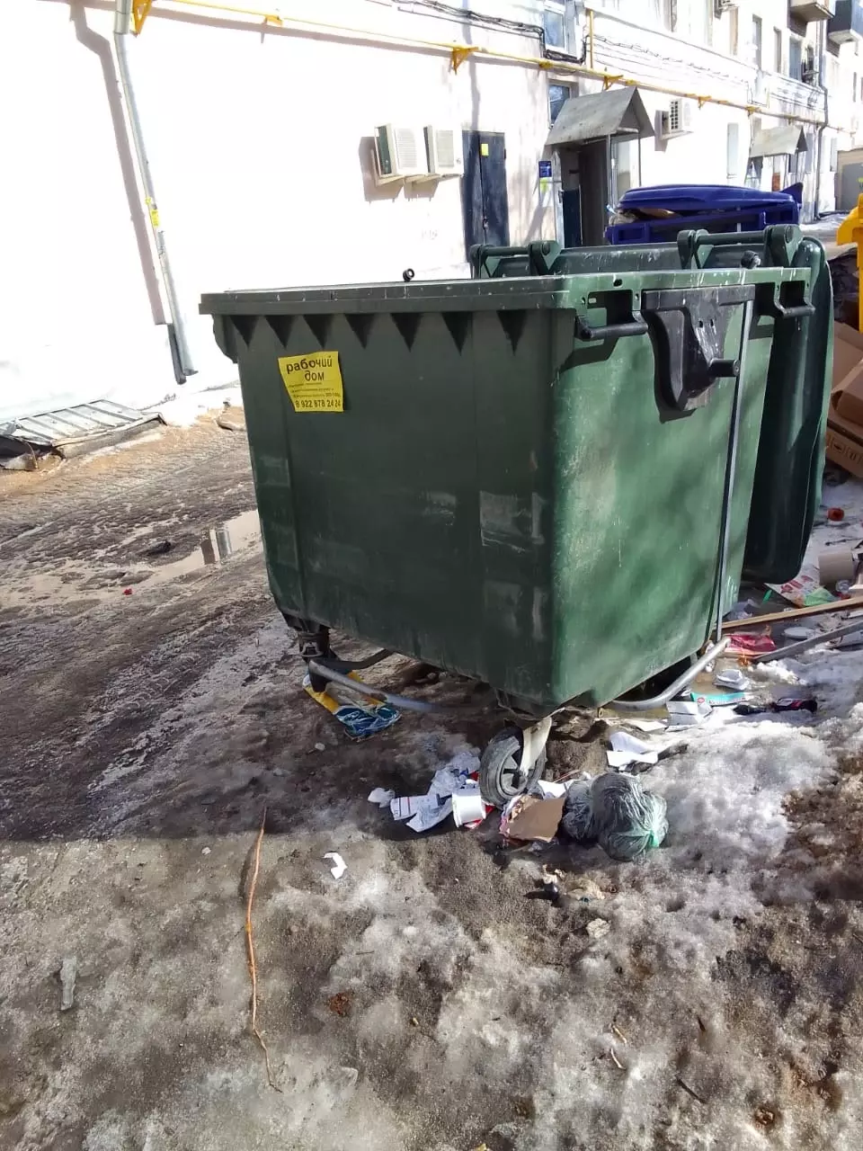 В центре Оренбурга больше недели не вывозят мусор